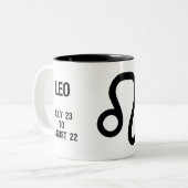 Leo Zodiac Sign ("de leeuw") Tweekleurige Koffiemok (Voorkant links)