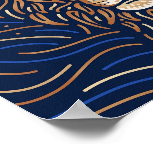 Leo Zodiac Sign | Digitale Zodiac-afdrukken Poster (Hoek)