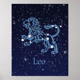 Leo Zodiac Sign en Constellation Poster