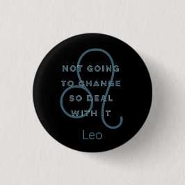Leo Zodiac Sign Fun Quote Blue Text Birthday Ronde Button 3,2 Cm
