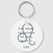 Leo Zodiac Sign Fun Quote Blue Text Birthday Sleutelhanger (Voorkant)