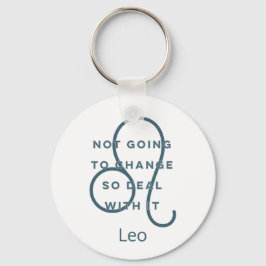 Leo Zodiac Sign Fun Quote Blue Text Birthday Sleutelhanger