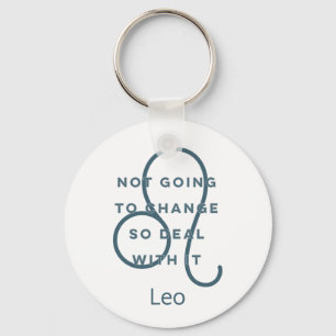 Leo Zodiac Sign Fun Quote Blue Text Birthday Sleutelhanger
