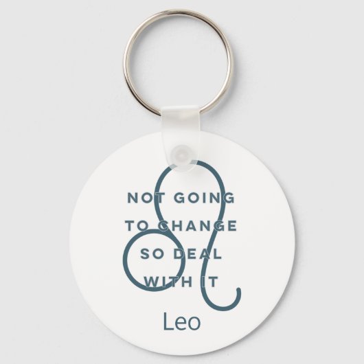 Leo Zodiac Sign Fun Quote Blue Text Birthday Sleutelhanger (Voorkant)