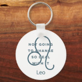 Leo Zodiac Sign Fun Quote Blue Text Birthday Sleutelhanger (Voorkant)