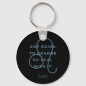 Leo Zodiac Sign Fun Quote Blue Text Birthday Sleutelhanger (Achterkant)