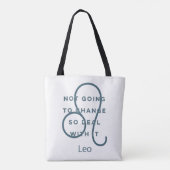 Leo Zodiac Sign Fun Quote Blue & White Tote Bag (Achterkant)