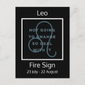 Leo Zodiac Sign Fun Quote in Blue and White Briefkaart (Voorkant)