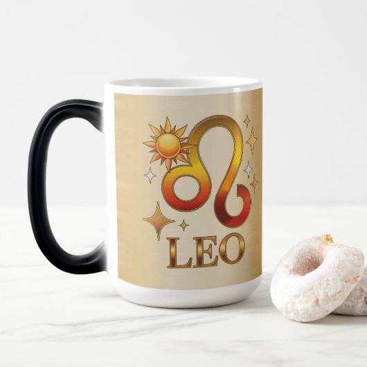 Leo Zodiac Sign Glyph Morphing Mug Magische Mok (Met donut)