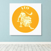 Leo, Zodiac Sign, Horoscope, Astrology Canvas Afdruk (Insitu (Houten vloer))