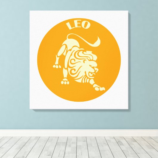 Leo, Zodiac Sign, Horoscope, Astrology Canvas Afdruk (Insitu (Houten vloer))