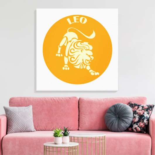 Leo, Zodiac Sign, Horoscope, Astrology Canvas Afdruk (Insitu (Woonkamer))