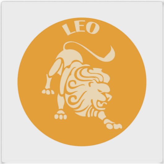 Leo, Zodiac Sign, Horoscope, Astrology Sticker (Voorkant)