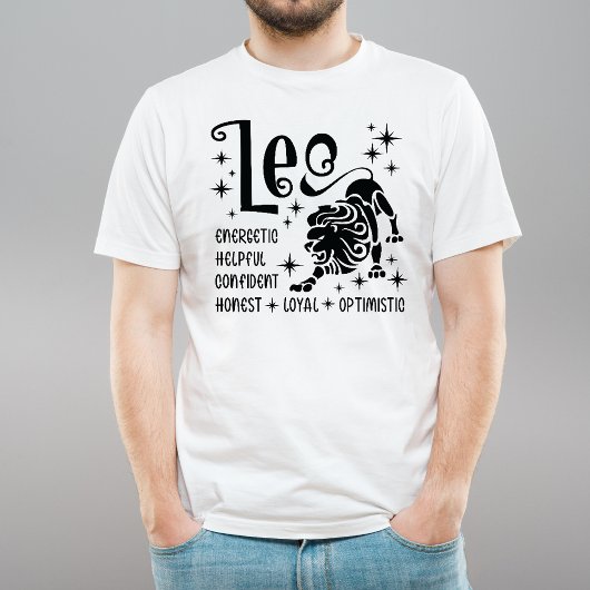 Leo Zodiac Sign Horoscope Personaliteitskenmerken T-shirt