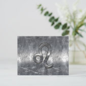 Leo Zodiac Sign in Grunge Distress Decor Briefkaart (Staand voorkant)