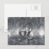Leo Zodiac Sign in Grunge Distress Decor Briefkaart (Voorkant / Achterkant)