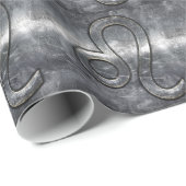 Leo Zodiac Sign in Grunge Distress Decor Cadeaupapier (Rol Hoek)