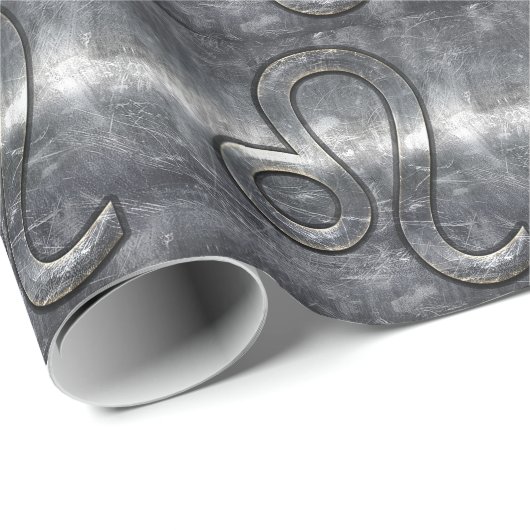 Leo Zodiac Sign in Grunge Distress Decor Cadeaupapier (Rol Hoek)