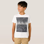 Leo Zodiac Sign in Grunge Distress Decor T-shirt (Voorkant volledig)