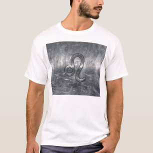 Leo Zodiac Sign in Grunge Distress Decor T-shirt