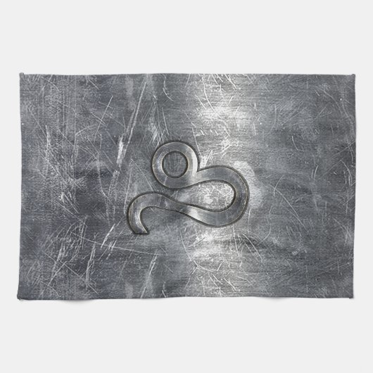 Leo Zodiac Sign in Grunge Distress Decor Theedoek (Horizontaal)