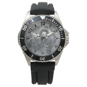 Leo Zodiac Sign in Grunge Distress Dial Horloge