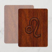 Leo Zodiac Sign in Mahogany wood style (Voorkant / Achterkant)