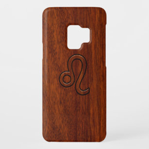 Leo Zodiac Sign in Mahogany wood style Case-Mate Samsung Galaxy S9 Hoesje
