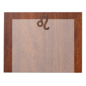 Leo Zodiac Sign in Mahogany wood style Notitieblok (Voorkant)