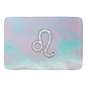 Leo Zodiac Sign in Moeder Pearl Style Print Badmat (Voorkant)