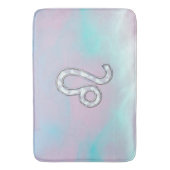 Leo Zodiac Sign in Moeder Pearl Style Print Badmat (Voorkant Verticaal)