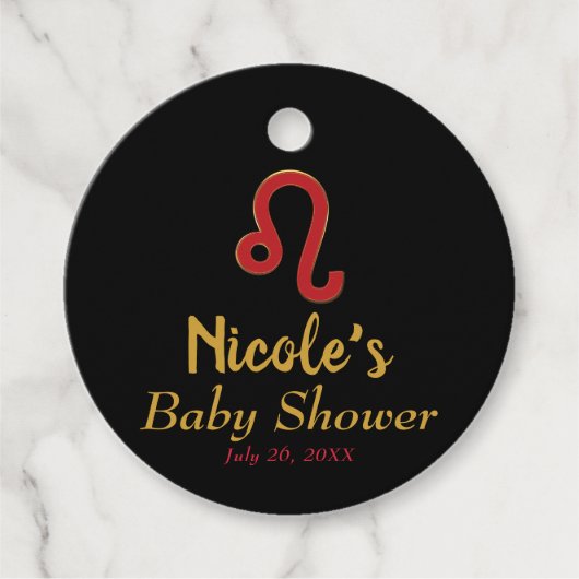 LEO Zodiac Sign Juli Astrology Baby shower Bedankjes Labels (Voorkant)