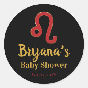 LEO Zodiac Sign Juli Astrology Baby shower Ronde Sticker