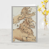 Leo Zodiac Sign Kaart (Gele Bloem)