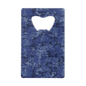 Leo Zodiac Sign on Blue Digital Camouflage Creditkaart Flessenopener (Achterkant)