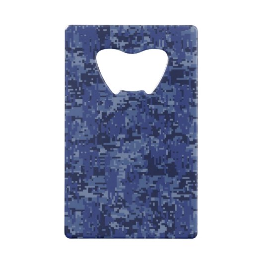 Leo Zodiac Sign on Blue Digital Camouflage Creditkaart Flessenopener (Achterkant)