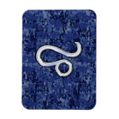 Leo Zodiac Sign on Blue Digital Camouflage Magneet (Verticaal)