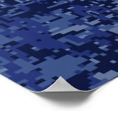 Leo Zodiac Sign on Blue Digital Camouflage Poster (Hoek)