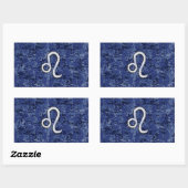 Leo Zodiac Sign on Blue Digital Camouflage Rechthoekige Sticker (Vel)