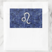 Leo Zodiac Sign on Blue Digital Camouflage Rechthoekige Sticker (Tas)