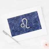 Leo Zodiac Sign on Blue Digital Camouflage Rechthoekige Sticker (Envelop)