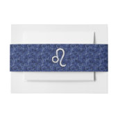 Leo Zodiac Sign on Blue Digital Camouflage Uitnodigingen Wikkel (Voorkant Voorbeeld)