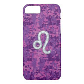 Leo Zodiac Sign on Fuchsia Camouflage Case-Mate iPhone Case (Achterkant)