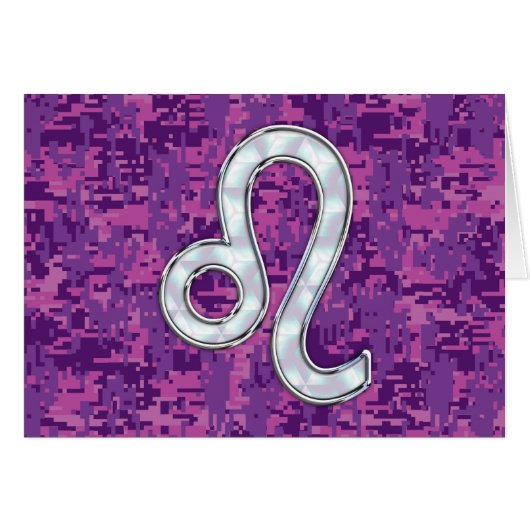Leo Zodiac Sign on Fuchsia Digital Camouflage (Voorkant Horizontaal)