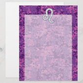 Leo Zodiac Sign on Fuchsia Digital Camouflage (Voorkant / Achterkant)