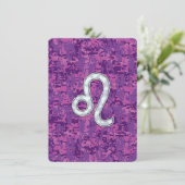 Leo Zodiac Sign on Fuchsia Digital Camouflage (Staand voorkant)