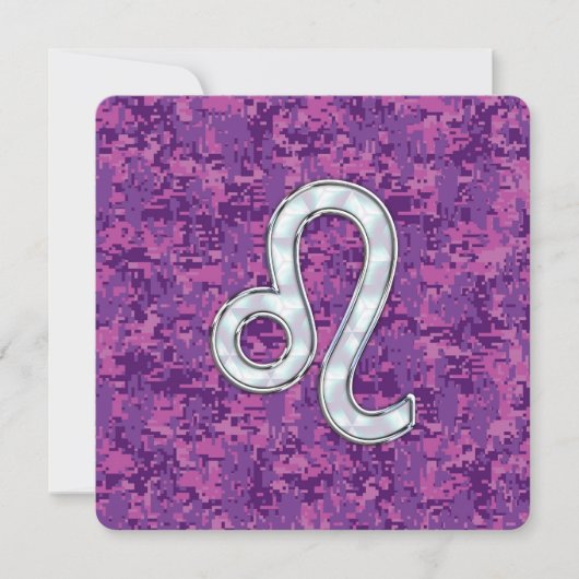 Leo Zodiac Sign on Fuchsia Digital Camouflage (Voorkant)