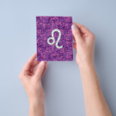 Leo Zodiac Sign on Fuchsia Digital Camouflage Flyer (Hand)