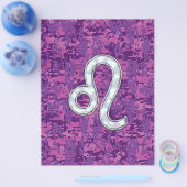 Leo Zodiac Sign on Fuchsia Digital Camouflage Flyer (Enkel)