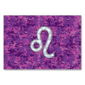 Leo Zodiac Sign on Fuchsia Digital Camouflage Kaart (Voorkant)